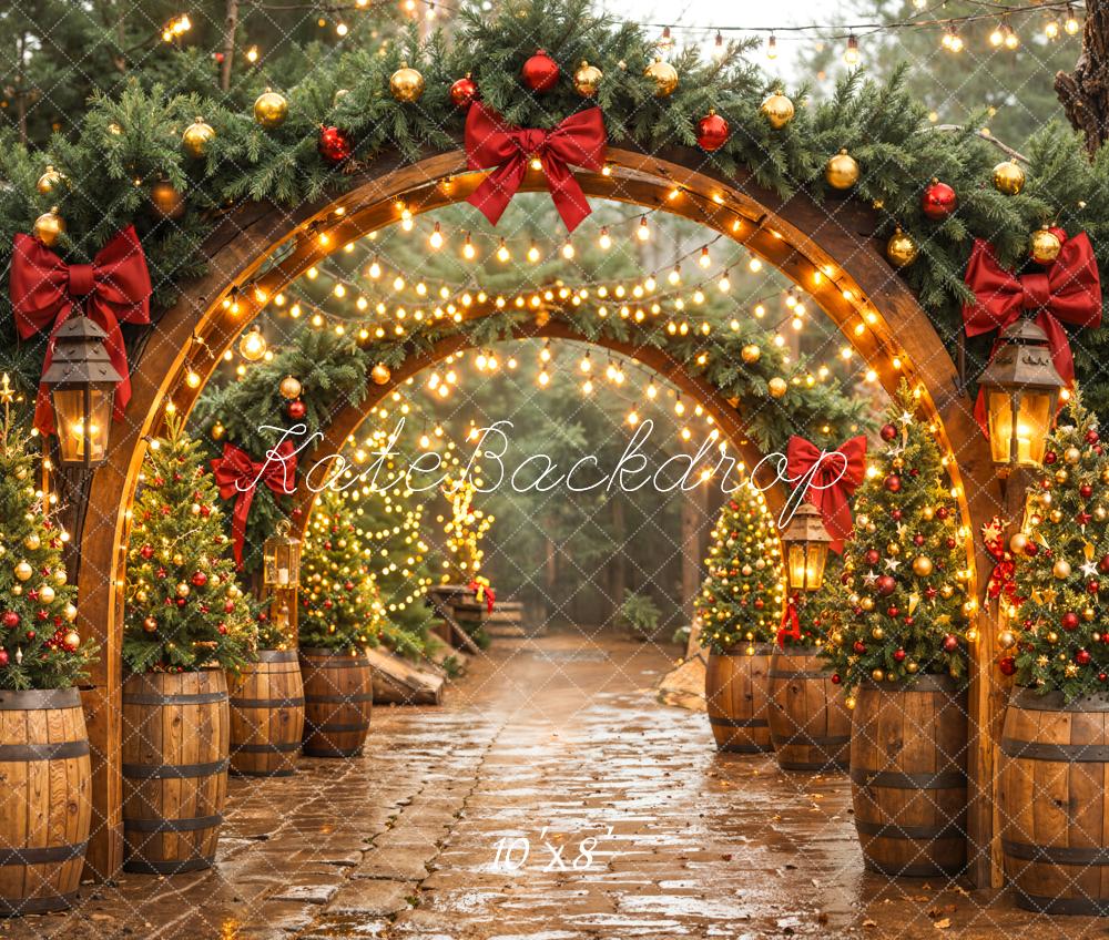Kate Christmas Arches Fleece Backdrop Designed by Emetselch - Kate Backdrop AU