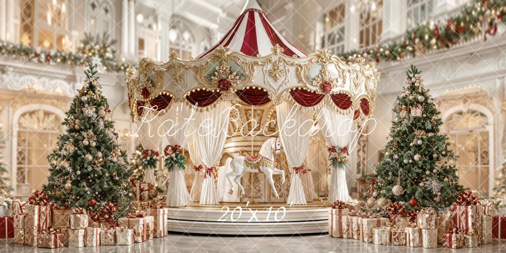 Kate Christmas Carousel Horse Backdrop Designed by Emetselch