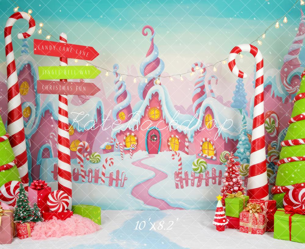 Lightning Deal Kate Christmas Candy Cane Backdrop Designed by Patty Roberts