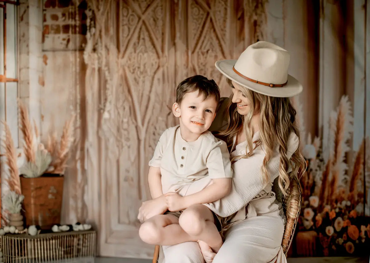 Kate Boho Flower Curtains Backdrop Designed by Laura Bybee - Kate Backdrop AU