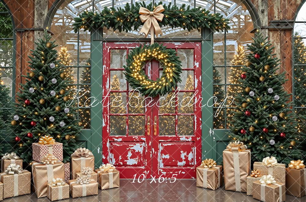 Kate Retro Christmas Trees Wreath Door Backdrop Designed by Mini MakeBelieve