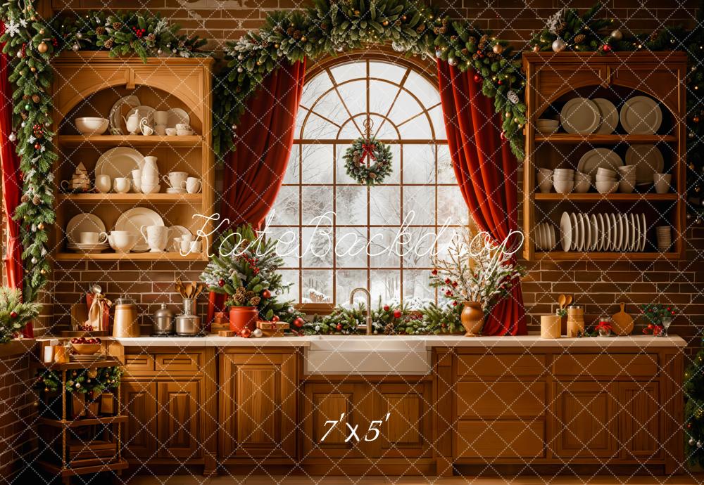 Kate Christmas Kitchen Window Backdrop Designed by Emetselch