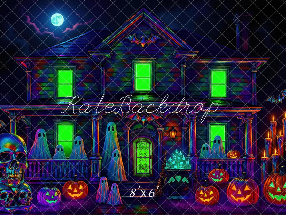 Kate Halloween Haunted House Ghosts Backdrop Designed by Mini MakeBelieve