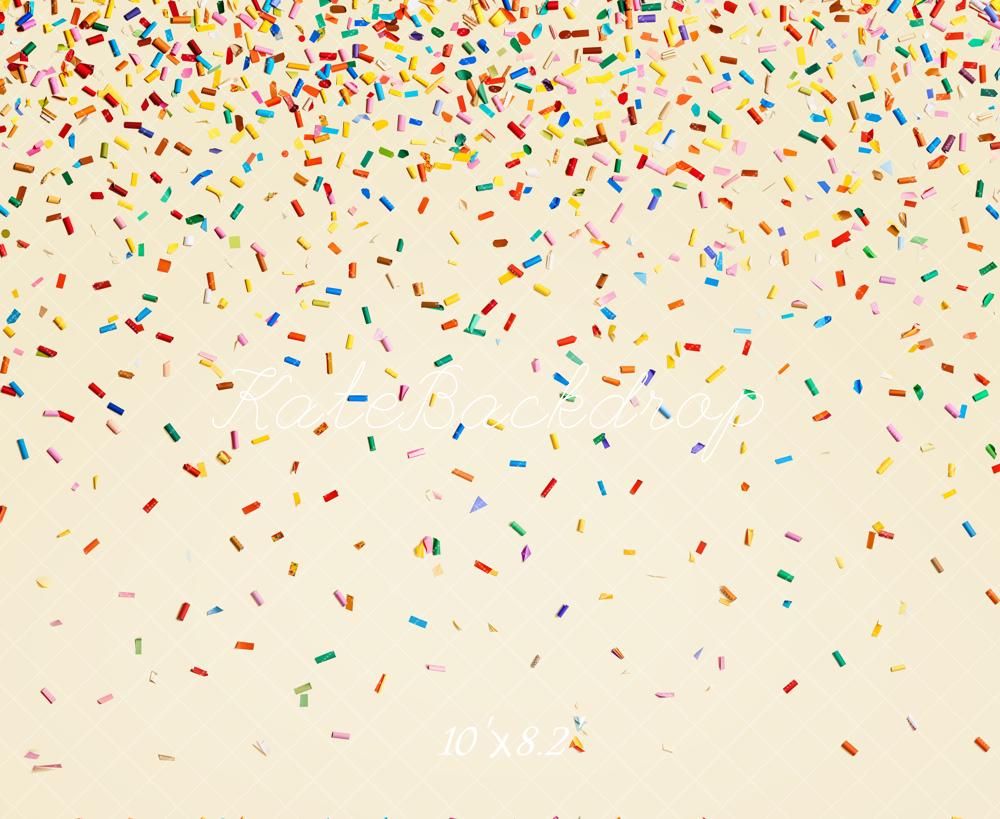 Kate Colourful Confetti Cream Backdrop Designed by Chain