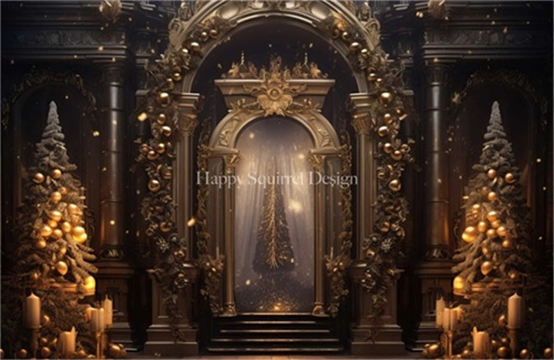 Kate Christmas Ornate Archway Backdrop Designed by Happy Squirrel Design