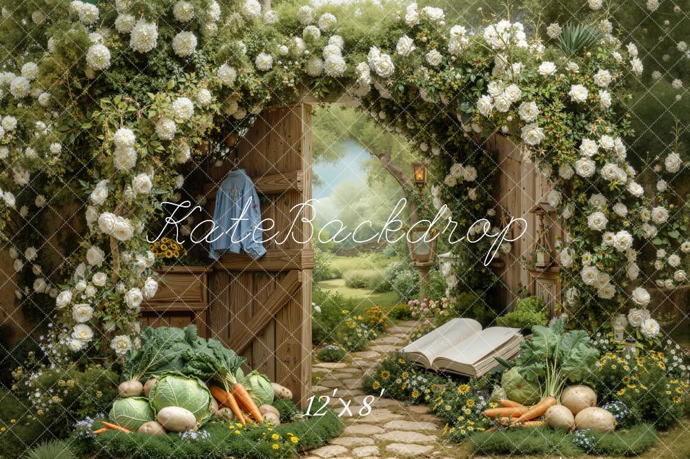 Kate Garden Arch Open Book Vegetables Backdrop Designed by Chain