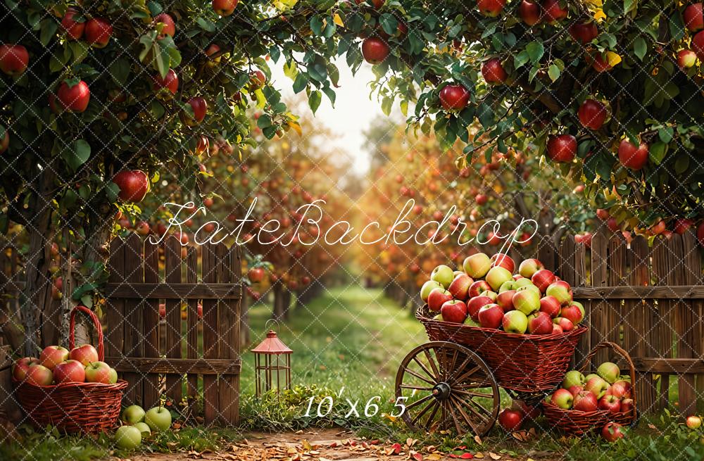 Kate Apple Orchard Wagon Trees Backdrop Designed by Emetselch - Kate Backdrop AU