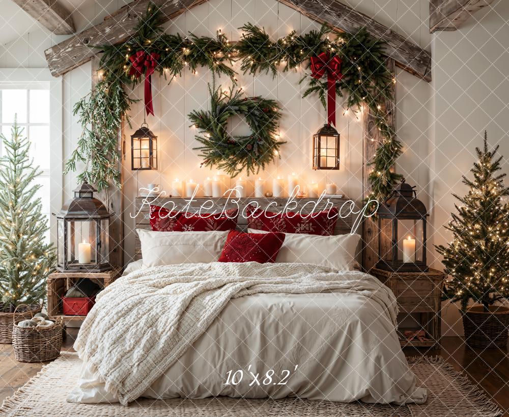 Kate Christmas Bedroom Wreath Garland Backdrop Designed by Emetselch