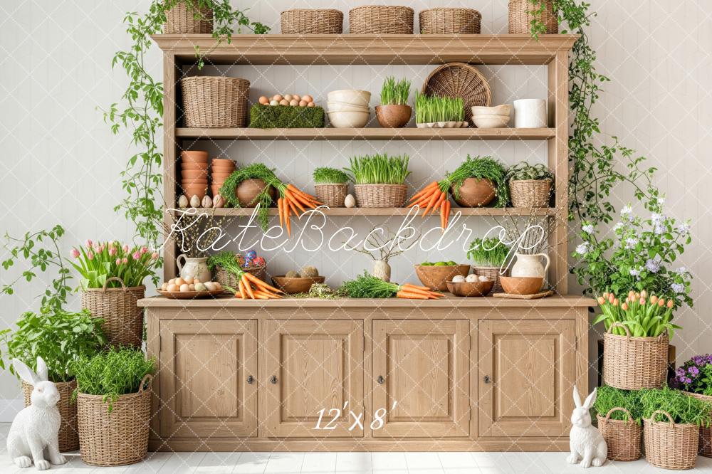 Kate Easter Bunny Cabinet Carrots Backdrop Designed by Patty Roberts