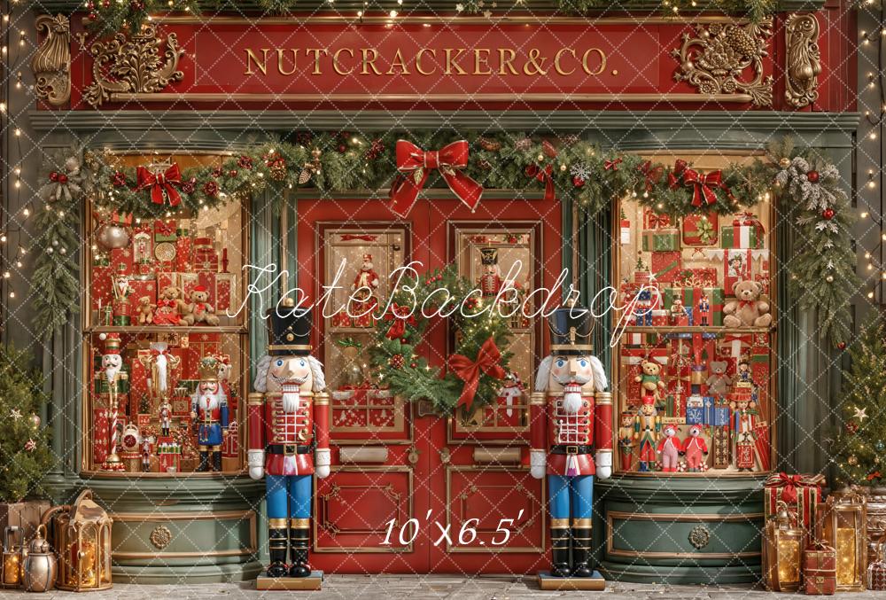 Kate Christmas Nutcracker Shop Fleece Backdrop Designed by Emetselch