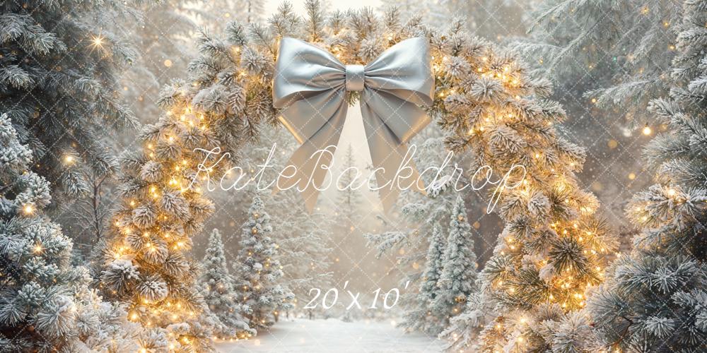 Kate Christmas Snowy Arch Pine Trees Backdrop Designed by Emetselch - Kate Backdrop AU
