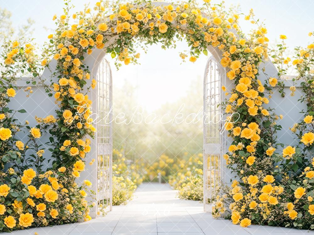 Kate Flower Arch Yellow Spring Gate Backdrop Designed by Emetselch - Kate Backdrop AU