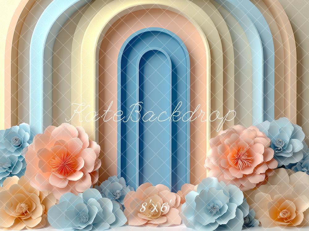 Kate Pastel Arch Layered Flowers Backdrop Designed by Mini MakeBelieve
