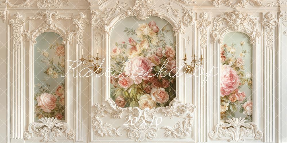 Kate Retro Wall Floral Roses Backdrop Designed by Emetselch