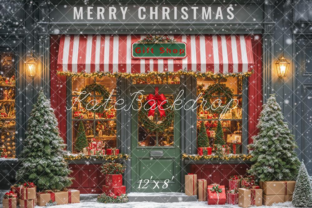 Kate Christmas Gift Shop Fleece Backdrop Designed by Emetselch