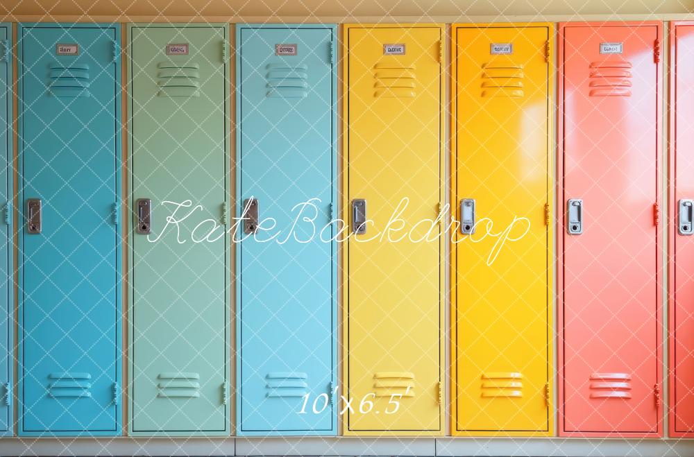 Kate Colourful Locker Wall Backdrop Designed by Laura Bybee - Kate Backdrop AU