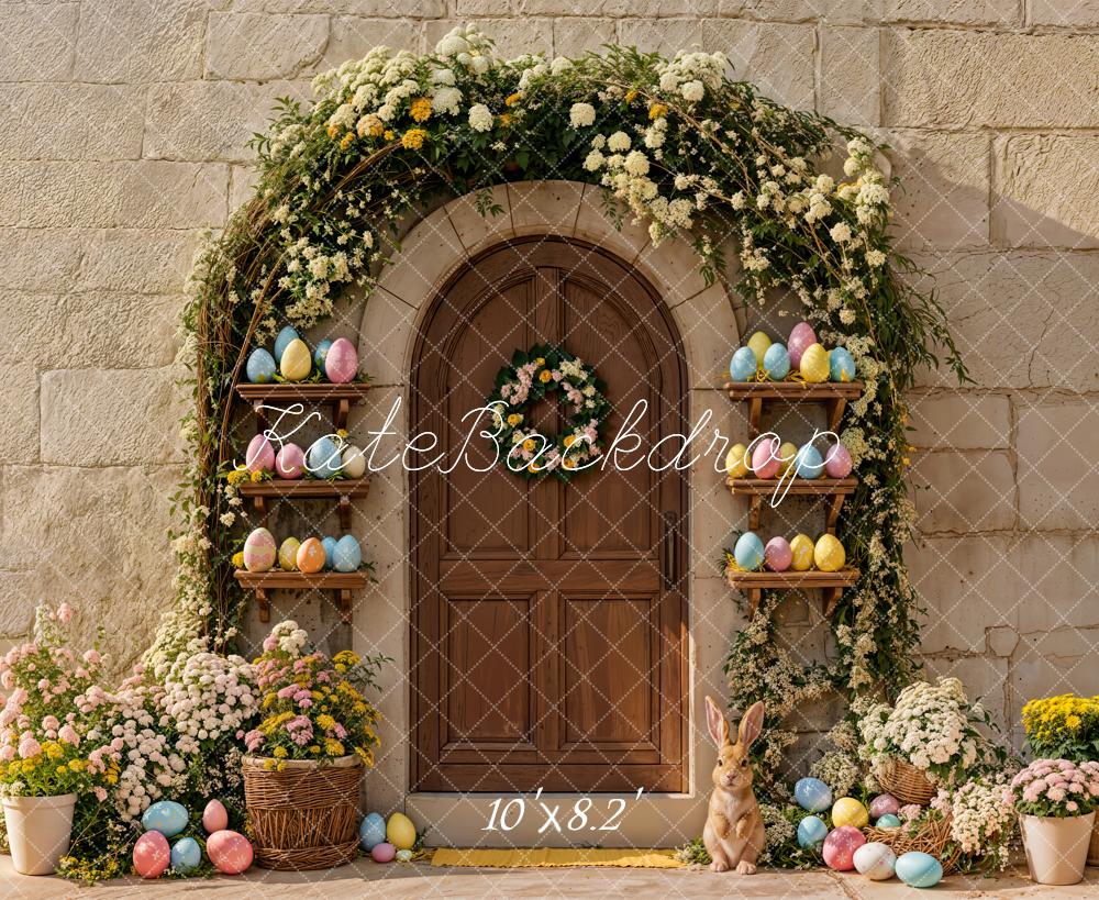 Kate Easter Bunny Wooden Door Eggs Backdrop Designed by Emetselch