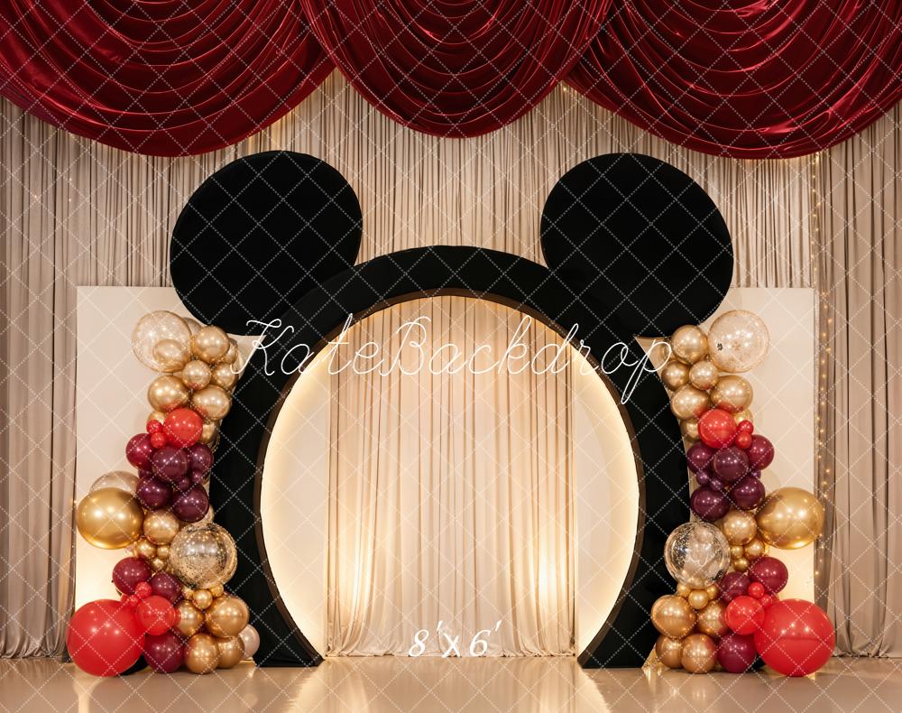 Kate Birthday Party Balloon Cake Smash Fleece Backdrop Designed by Chain