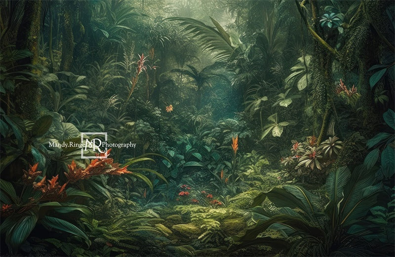 Kate Jungle Dense Foliage Tropical Backdrop Designed by Mandy Ringe - Kate Backdrop AU