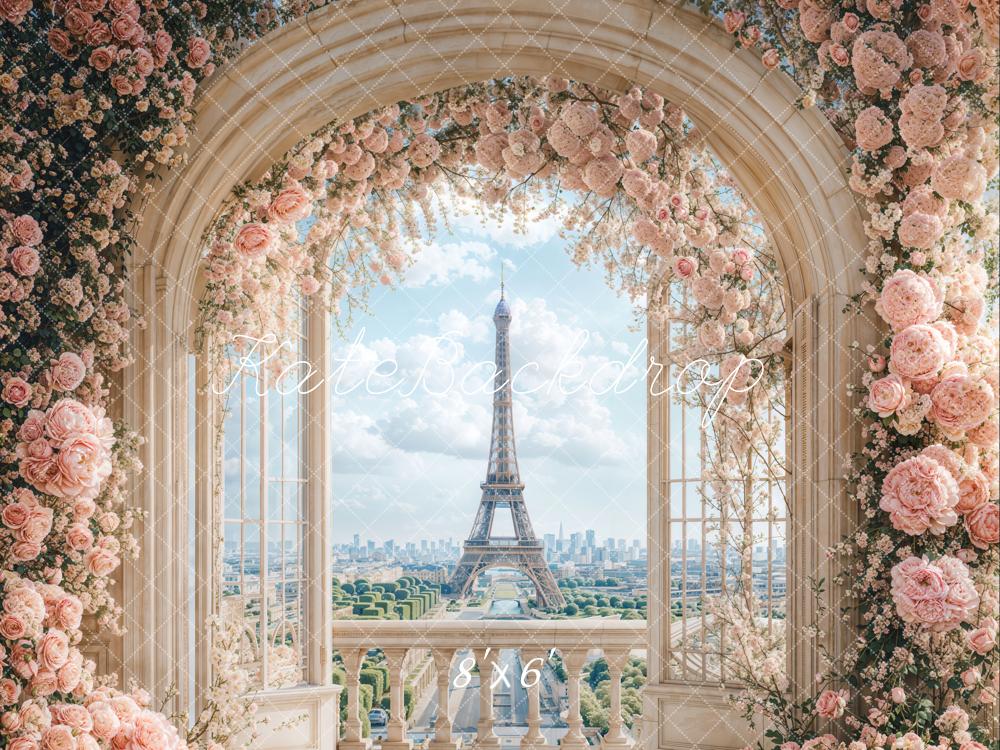 Kate Flower Arch Tower Window Spring Backdrop Designed by Emetselch - Kate Backdrop AU