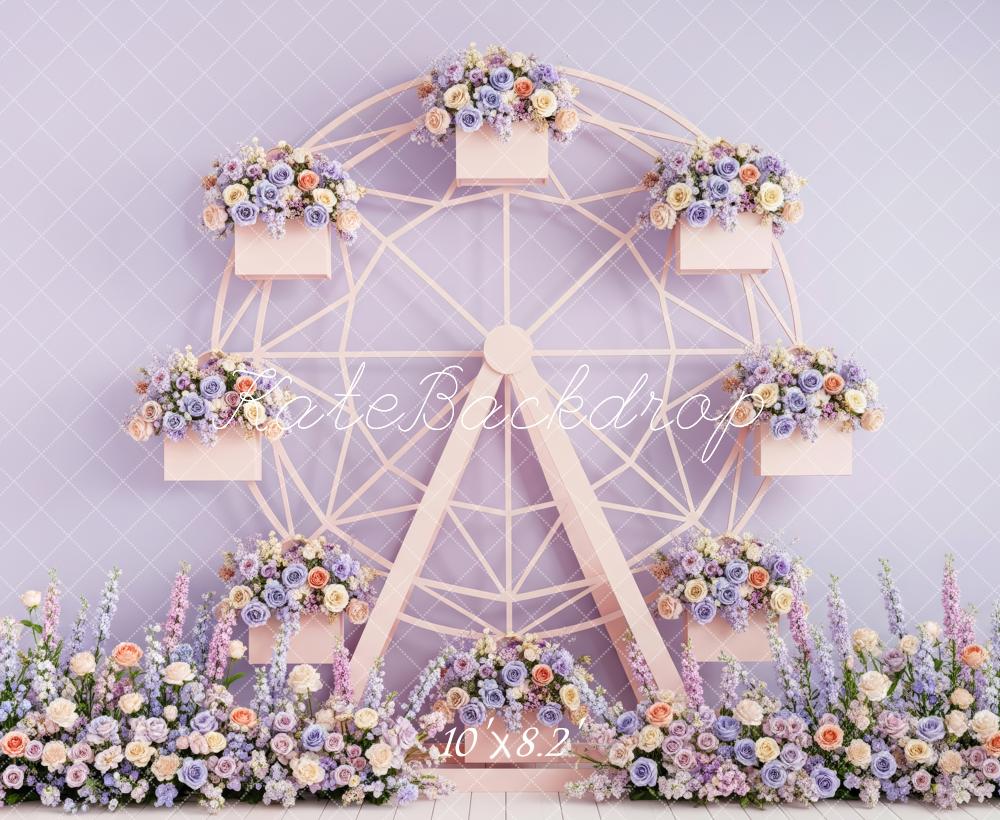 Kate Ferris Wheel Floral Lavender Backdrop Designed by Patty Roberts