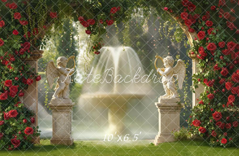 Kate Garden Arch Cherub Fountain Backdrop Designed by Emetselch