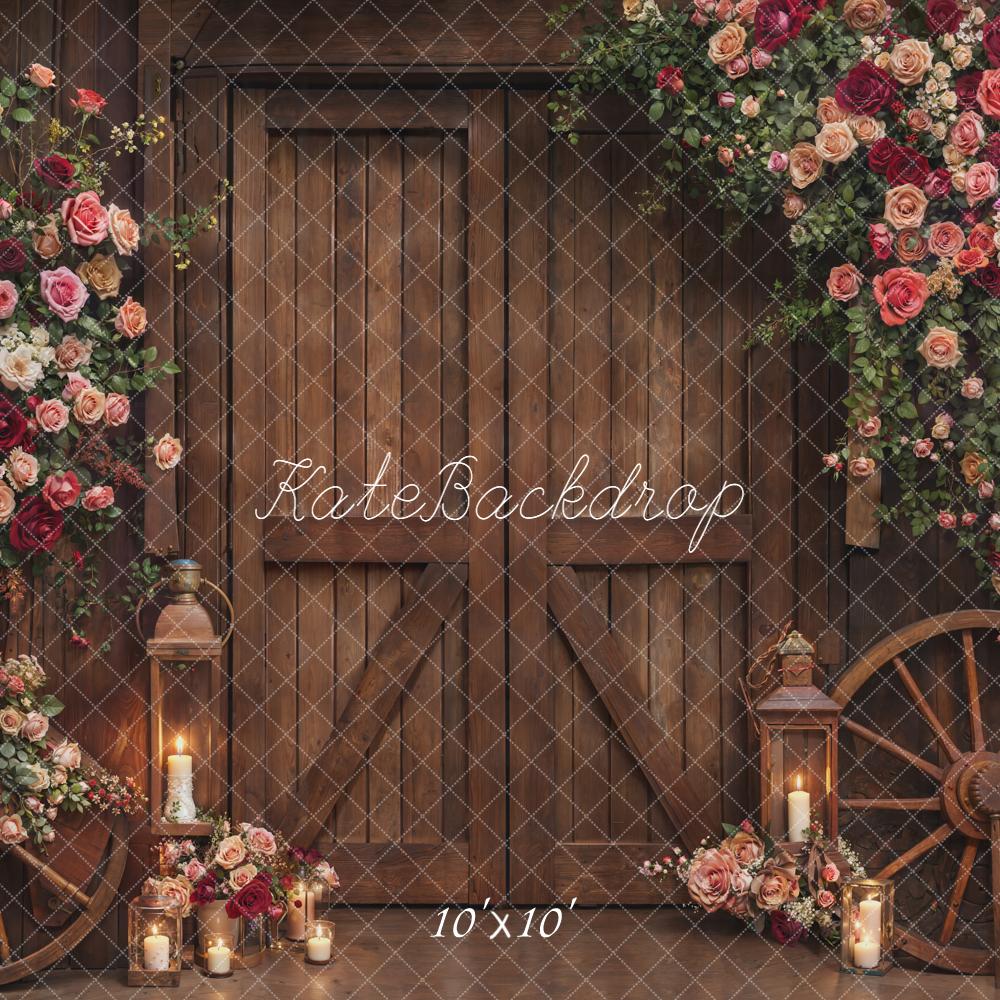 Kate Flower Wheels Rustic Wood Backdrop Designed by Emetselch