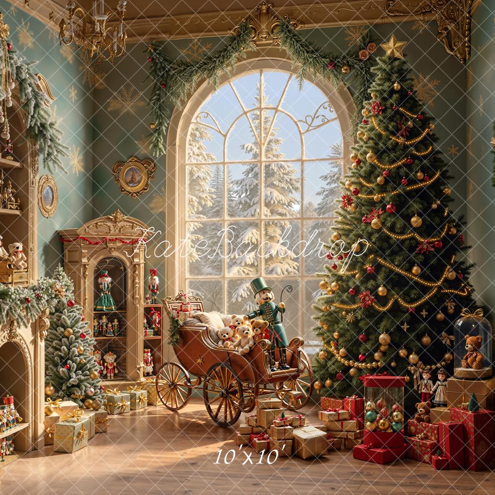 Kate Christmas Room Tree Nutcracker Toys Backdrop Designed by Emetselch - Kate Backdrop AU