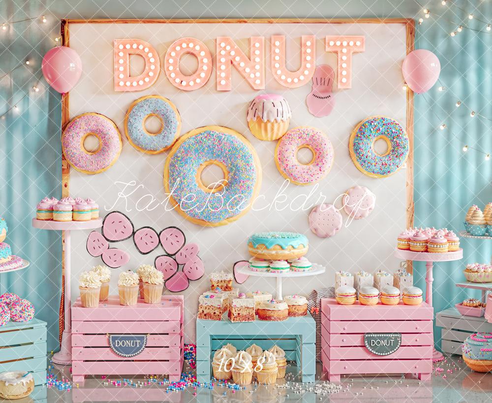 Kate Donut Cake Smash Fleece Backdrop Designed by Emetselch - Kate Backdrop AU