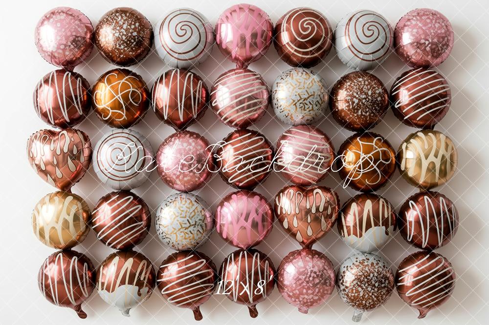 Kate Chocolate Spheres Pink Gold Backdrop Designed by Patty Roberts