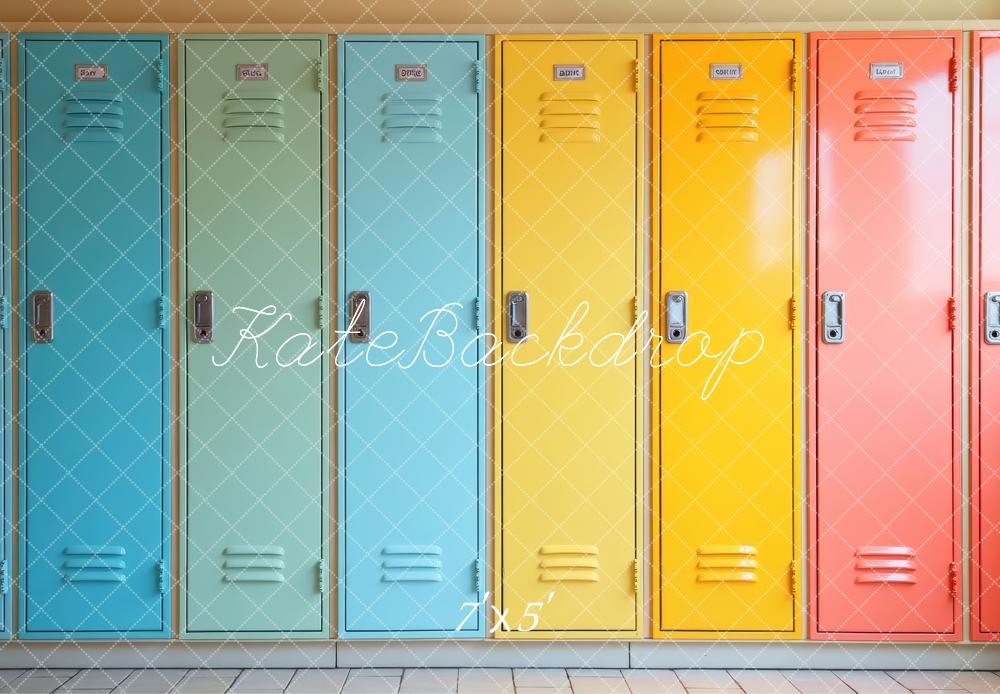 Kate Colourful Locker Wall Backdrop Designed by Laura Bybee - Kate Backdrop AU