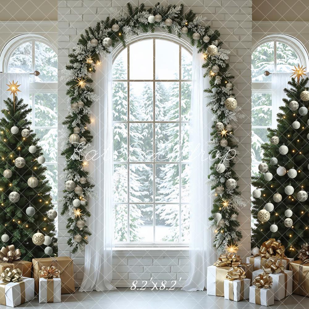 Kate Christmas Trees Arch Window Backdrop Designed by Mini MakeBelieve
