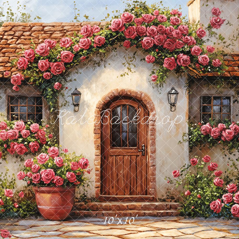 Kate Cottage House Climbing Roses Backdrop Designed by Emetselch