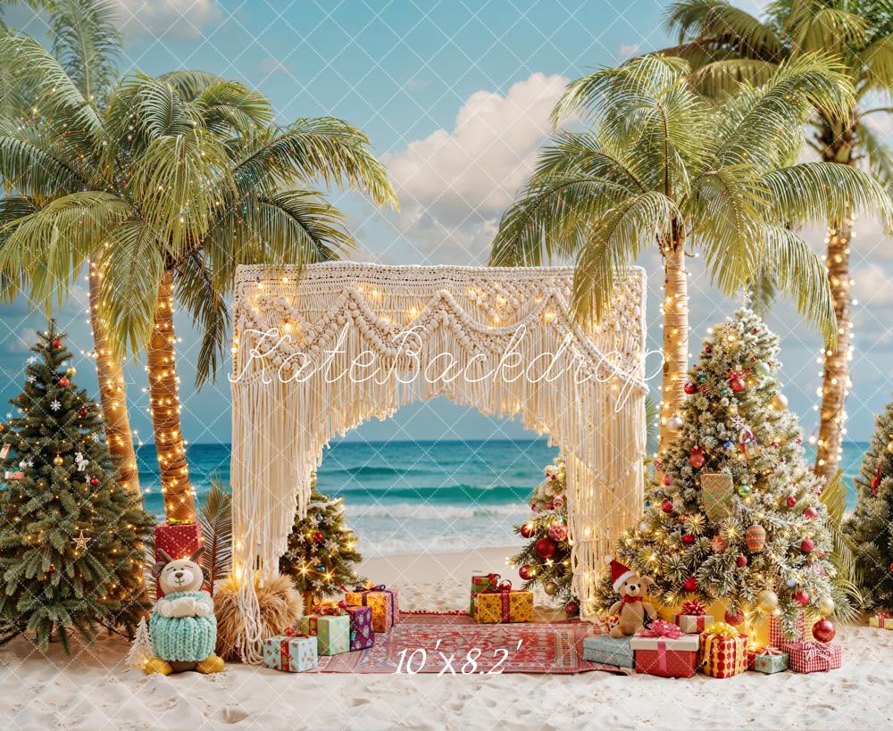 Kate Christmas Beach Macrame Arch Backdrop Designed by Emetselch - Kate Backdrop AU