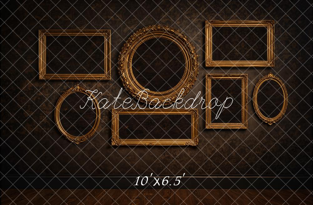Kate Vintage Wall Gold Empty Frames Backdrop Designed by Emetselch