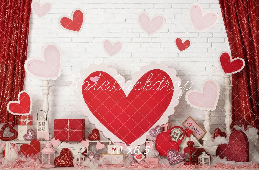 Kate Valentines Hearts Fleece Backdrop Designed by Emetselch