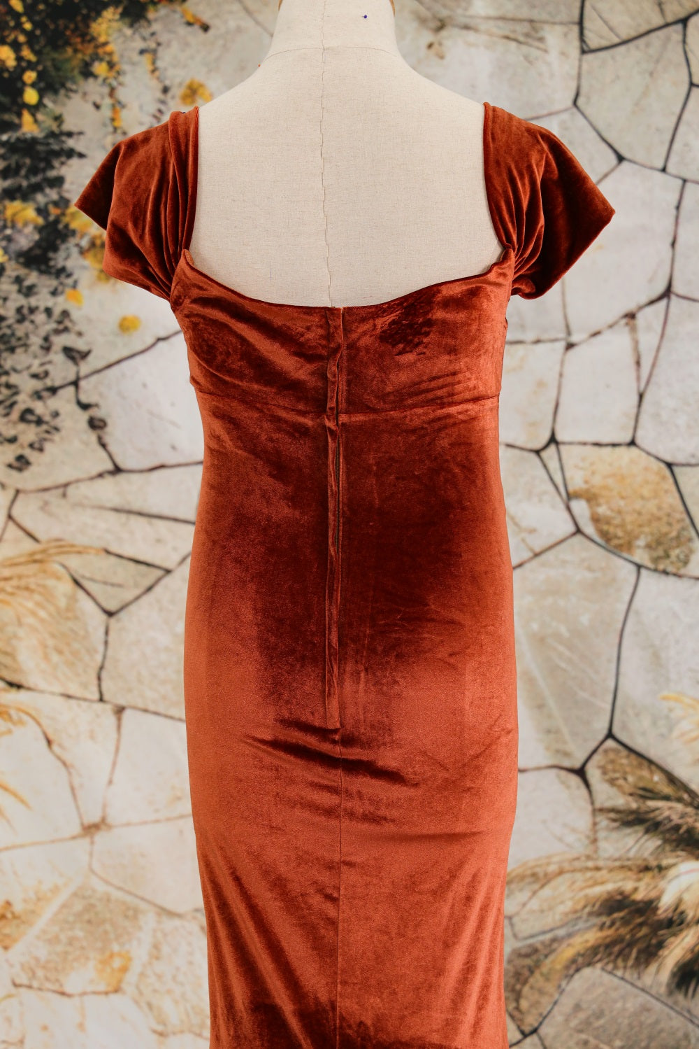 Kate Velvet V-neck Tailed Maternity Photoshoot Dress - Kate Backdrop AU