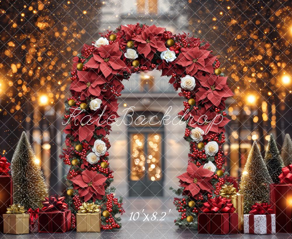 Kate Christmas Flower Arch Presents Backdrop Designed by Mini MakeBelieve - Kate Backdrop AU