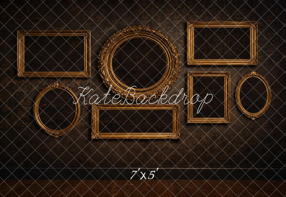 Kate Vintage Wall Gold Empty Frames Backdrop Designed by Emetselch