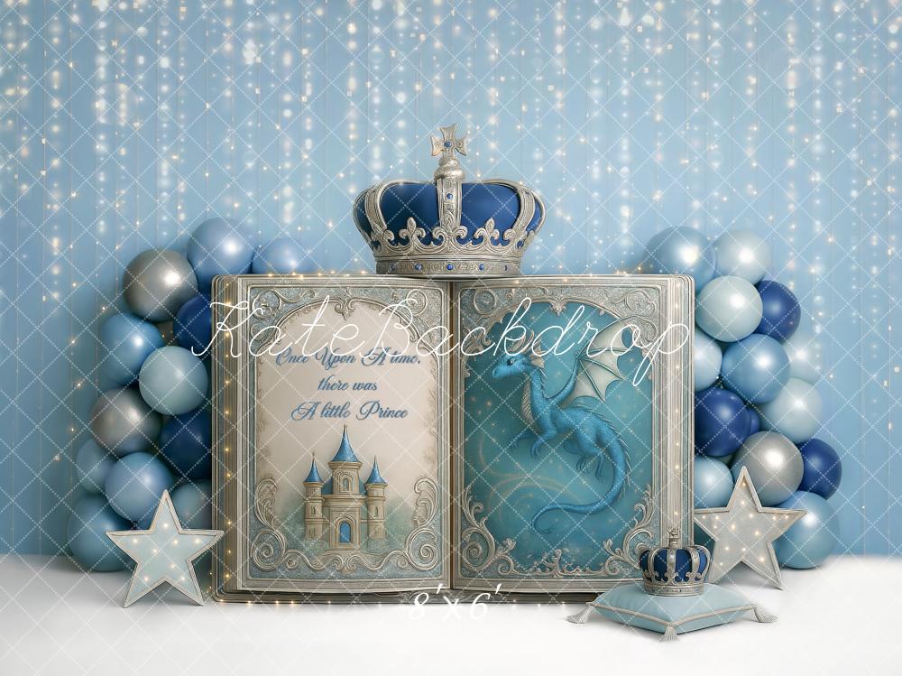 Kate Blue Dragon Crown Stars Book Backdrop Designed by Ashley Paul - Kate Backdrop AU