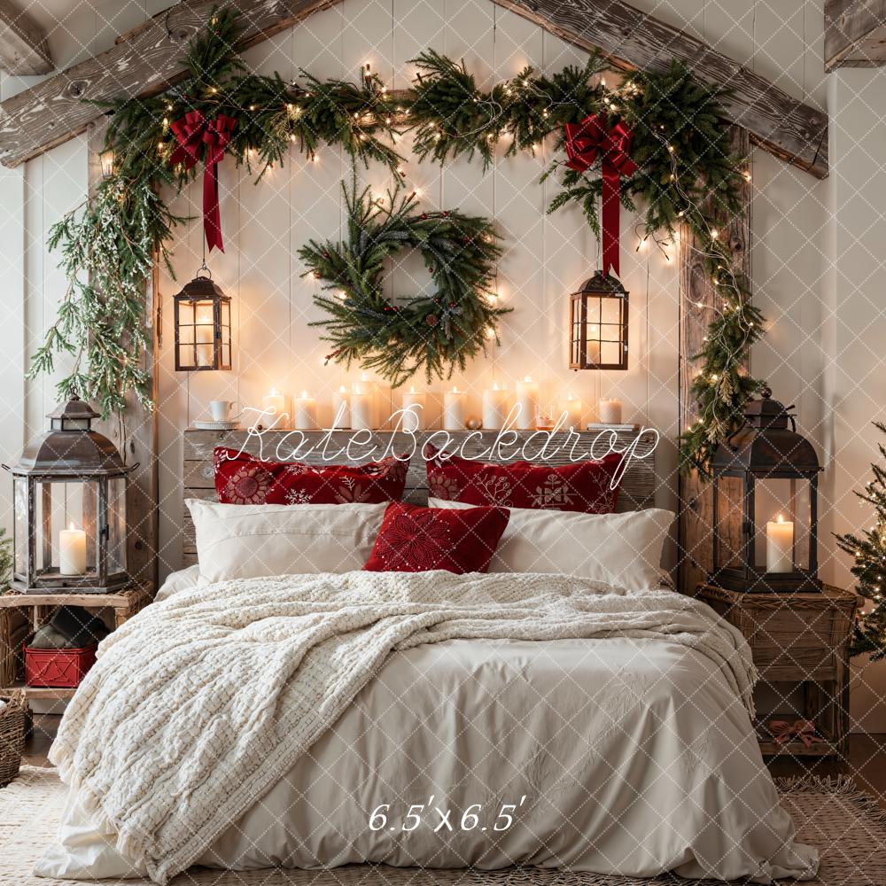 Kate Christmas Bedroom Wreath Garland Backdrop Designed by Emetselch