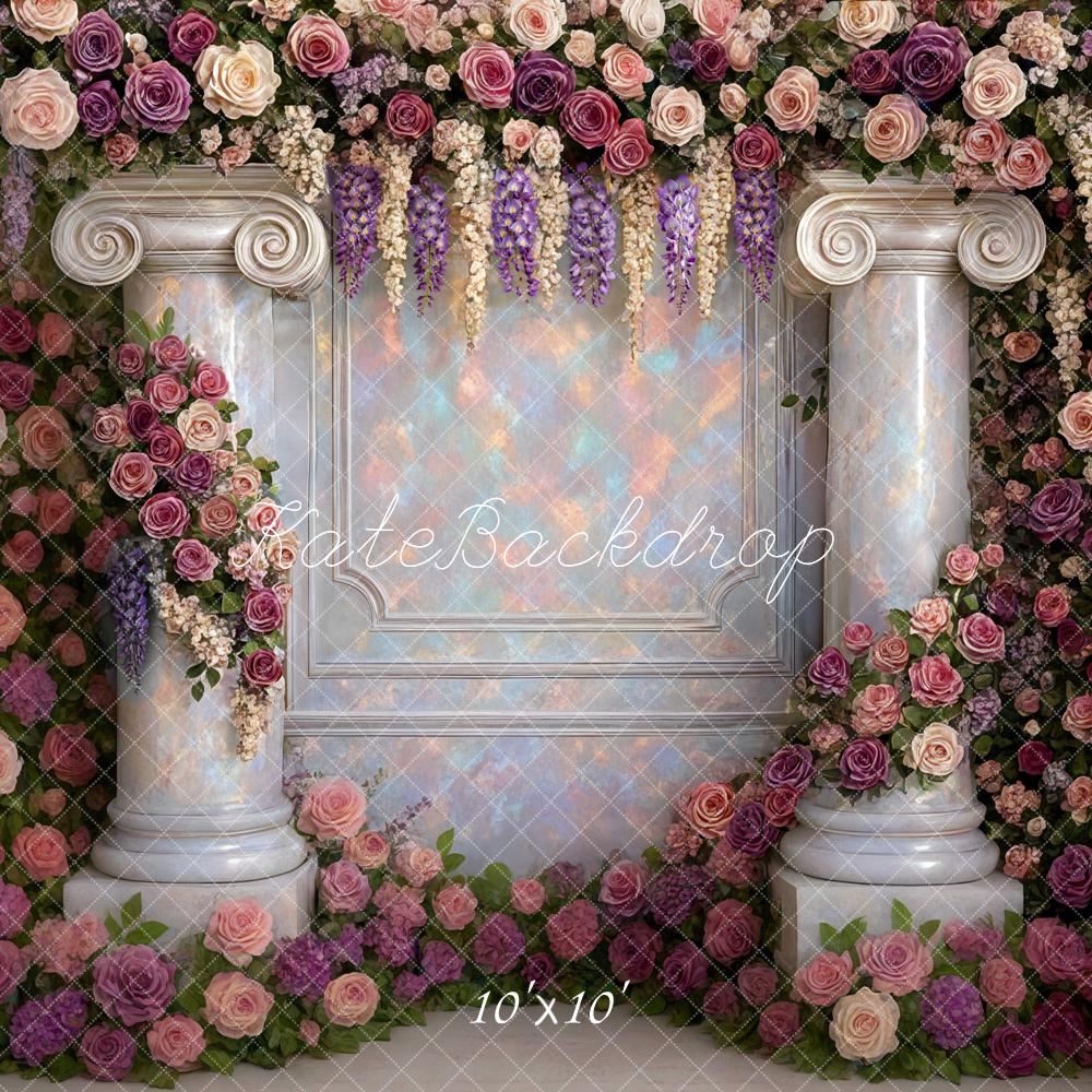 Kate Spring Flower Columns Wall Backdrop Designed by Mini MakeBelieve