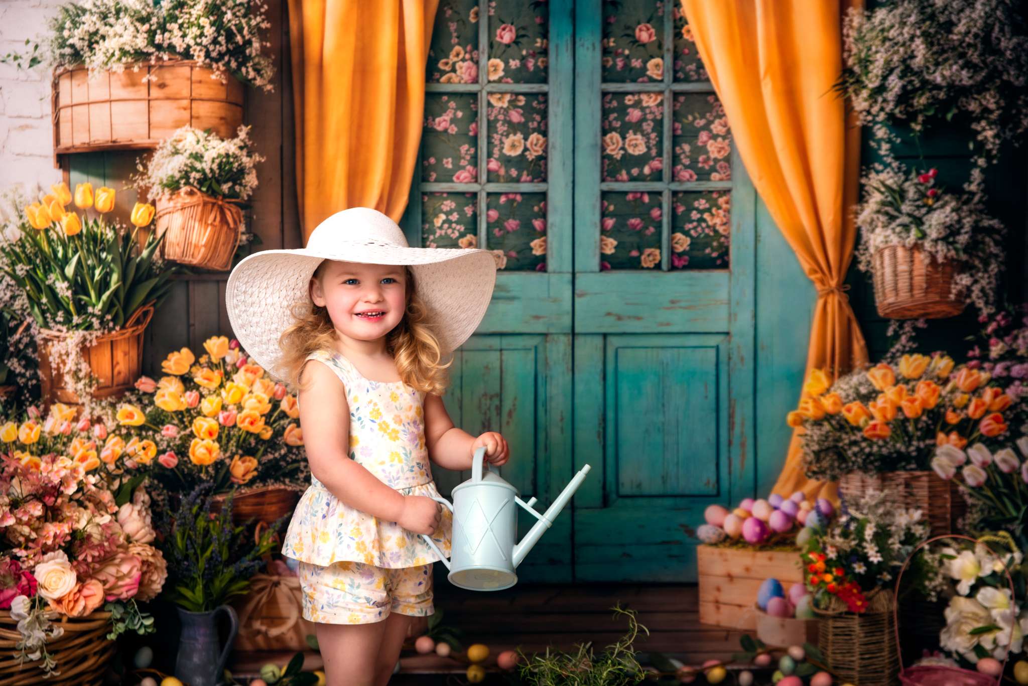 Kate Easter Brick Retro Door Backdrop Designed by Emetselch - Kate Backdrop AU