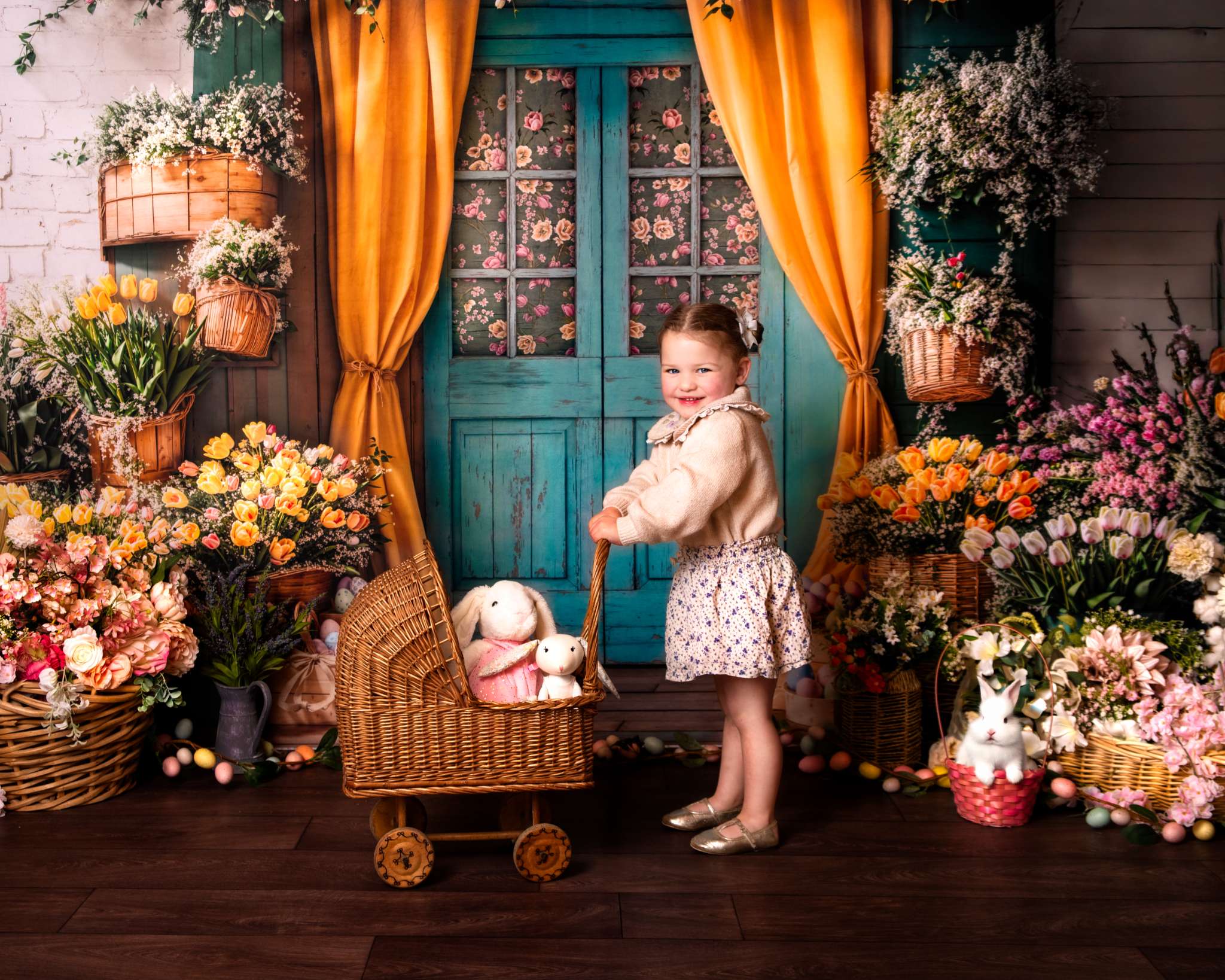 Kate Easter Brick Retro Door Backdrop Designed by Emetselch - Kate Backdrop AU