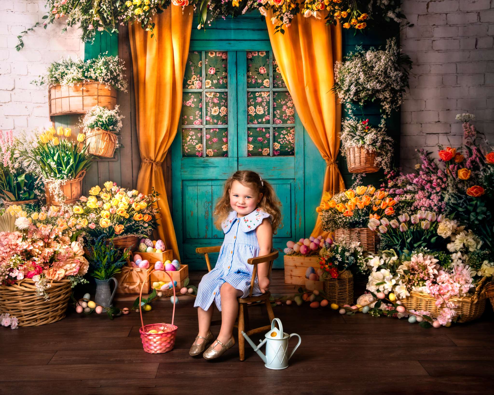 Kate Easter Brick Retro Door Backdrop Designed by Emetselch - Kate Backdrop AU