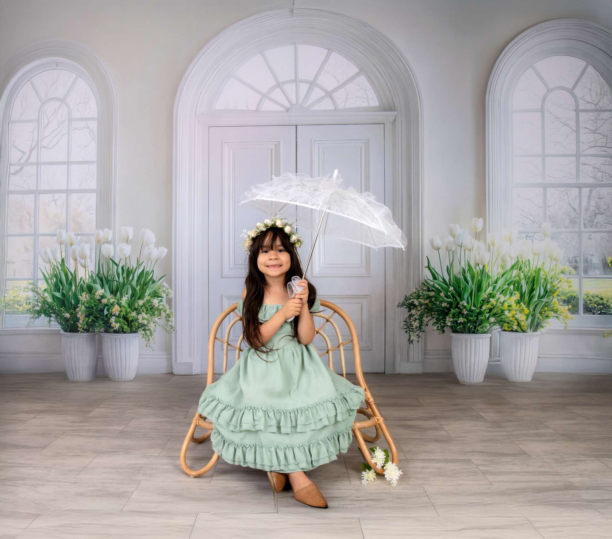 Kate Fleece Minimalism White Door Backdrop Designed by Emetselch - Kate Backdrop AU