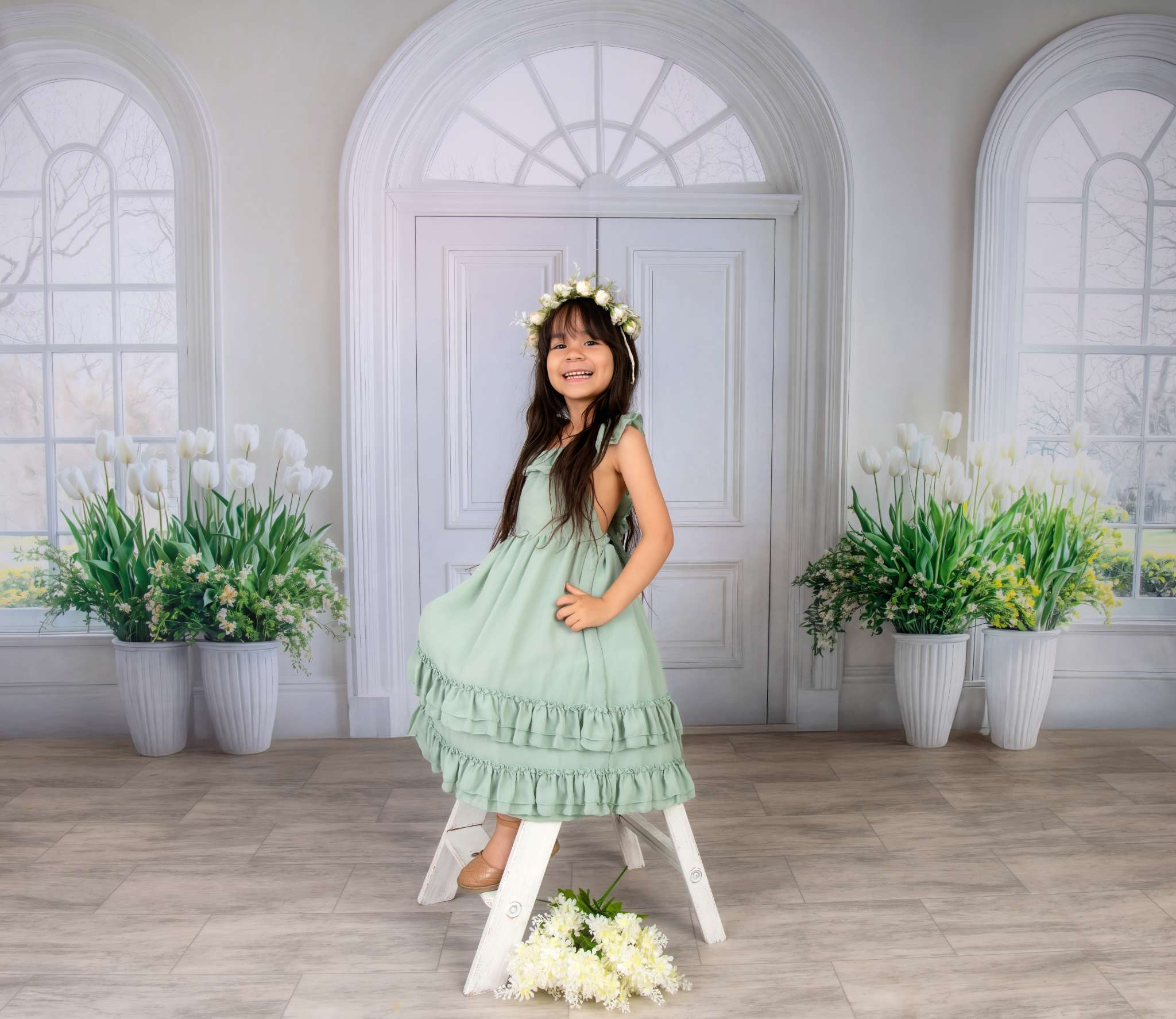 Kate Fleece Minimalism White Door Backdrop Designed by Emetselch - Kate Backdrop AU