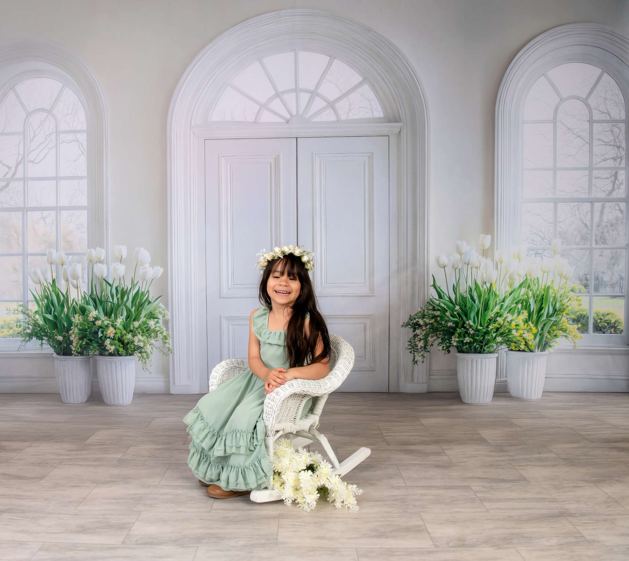 Kate Fleece Minimalism White Door Backdrop Designed by Emetselch - Kate Backdrop AU