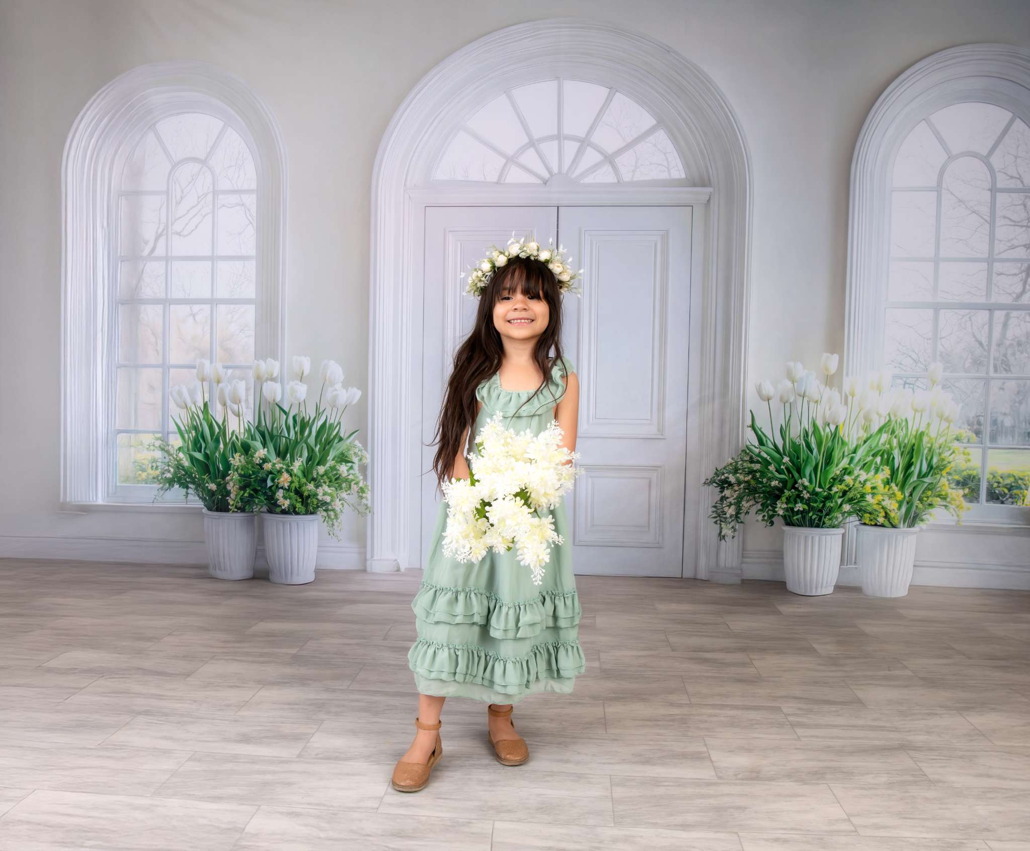 Kate Fleece Minimalism White Door Backdrop Designed by Emetselch - Kate Backdrop AU