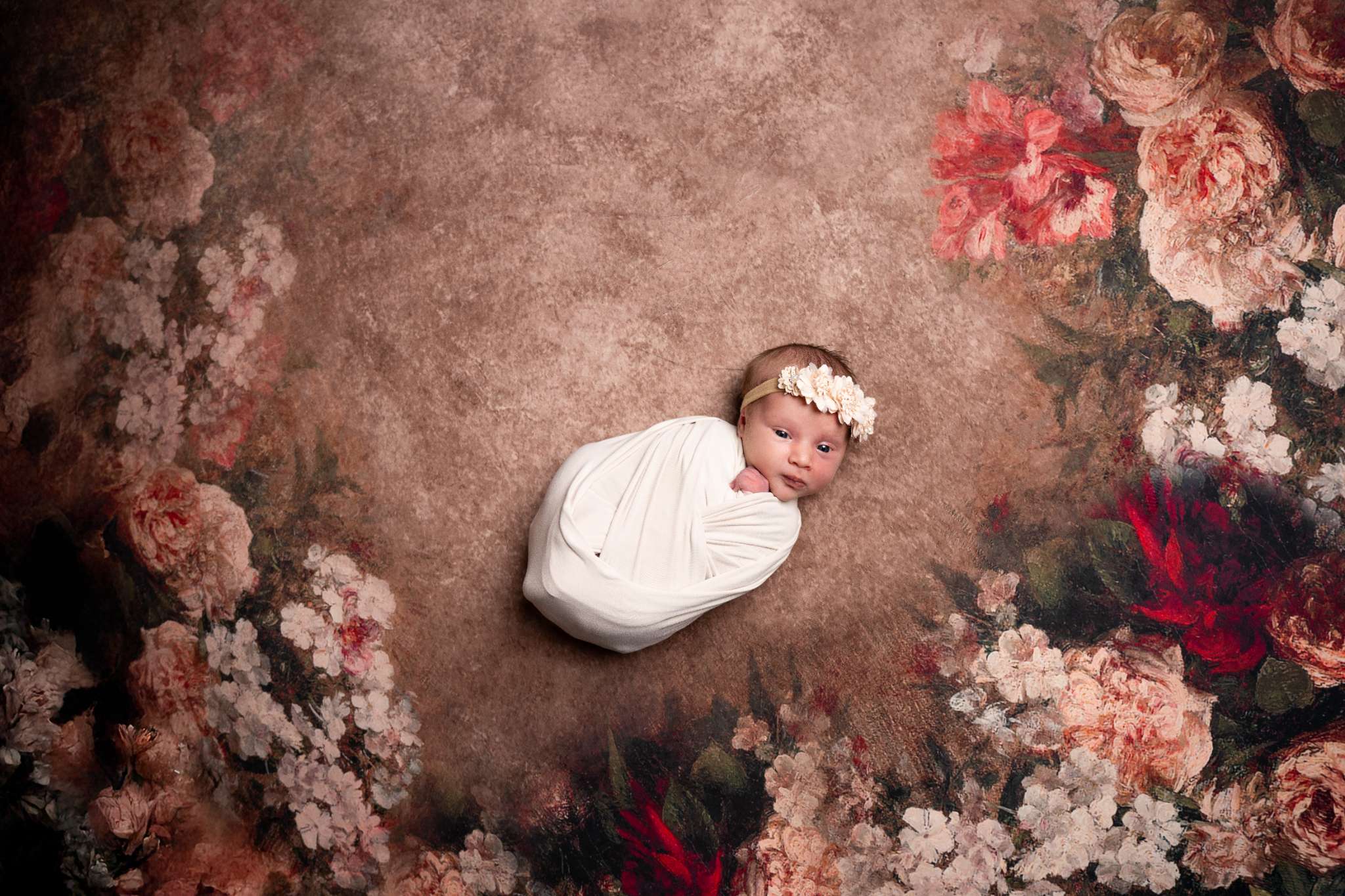 Kate Fine Art Dark/Brown Floral Collapsible Backdrop Photography 5X6.5ft(1.5x2m) - Kate Backdrop AU